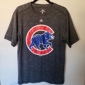 Majestic Gray Chicago Cubs Short Sleeve Tee